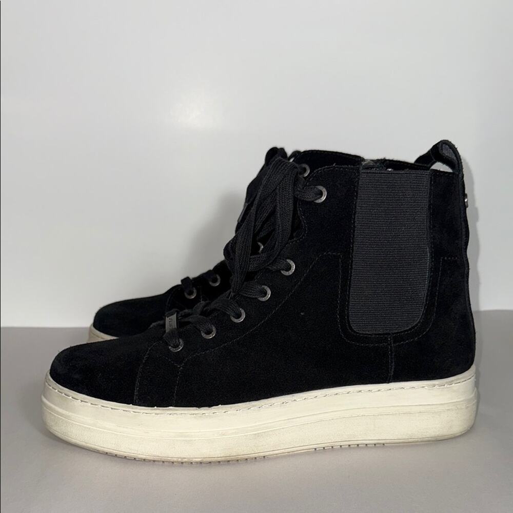 J/Slides PHOENIX black suede high-top platform sneaker size 9